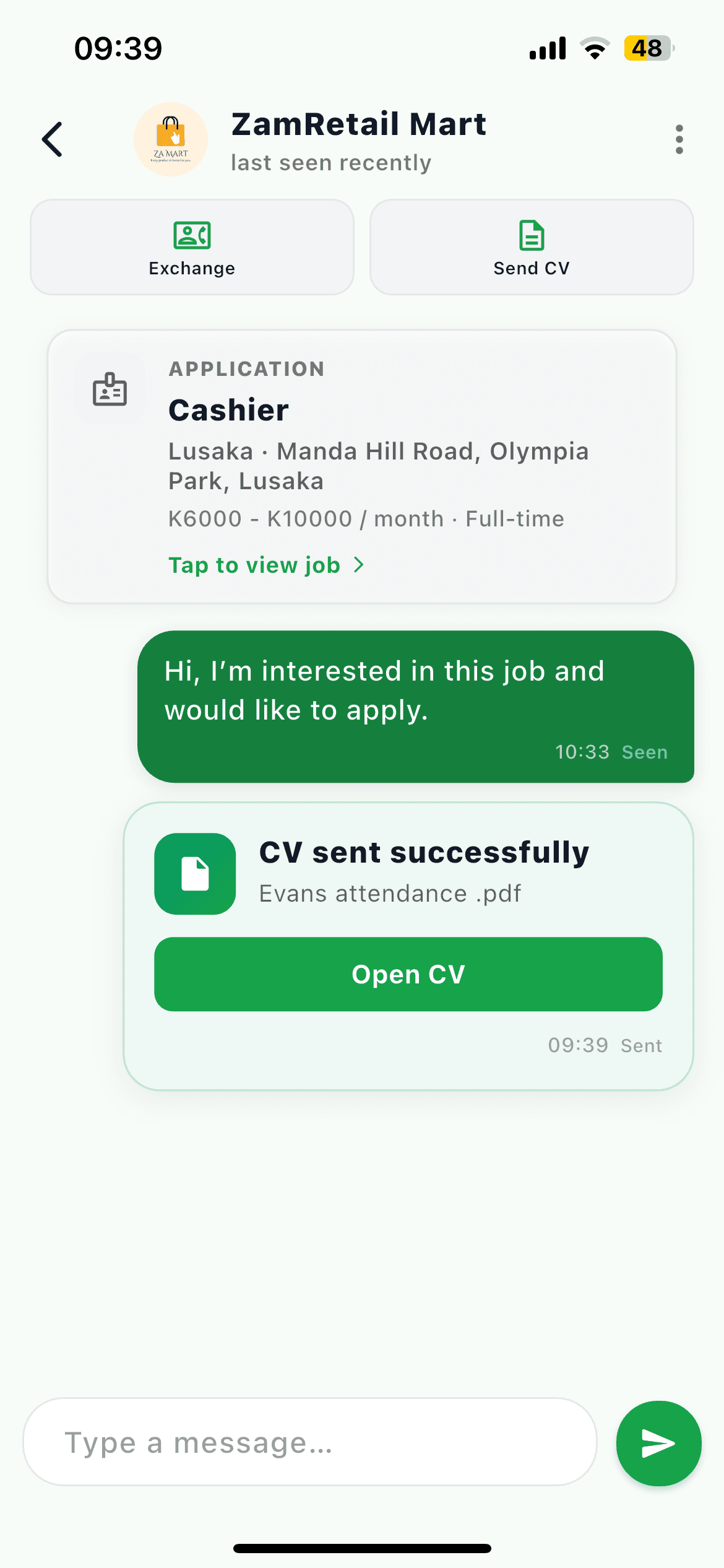 NTCHITO CV upload and sharing